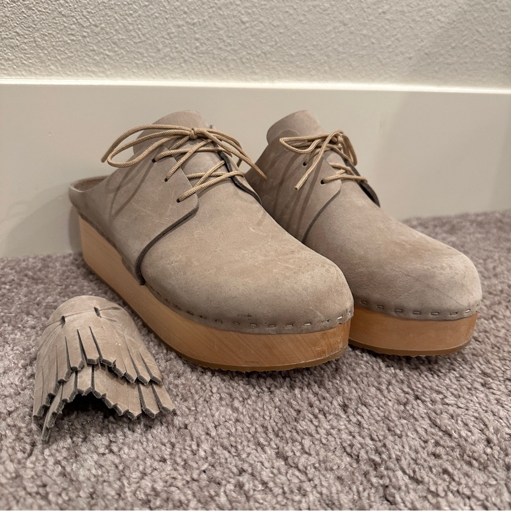 Bryr Zoe Platform Clog Pebble size 6